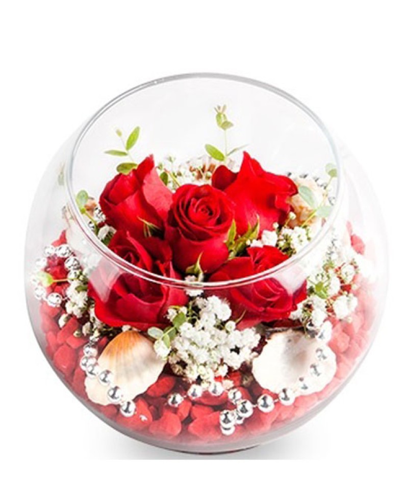 Fanusda Gül Aranjmanı